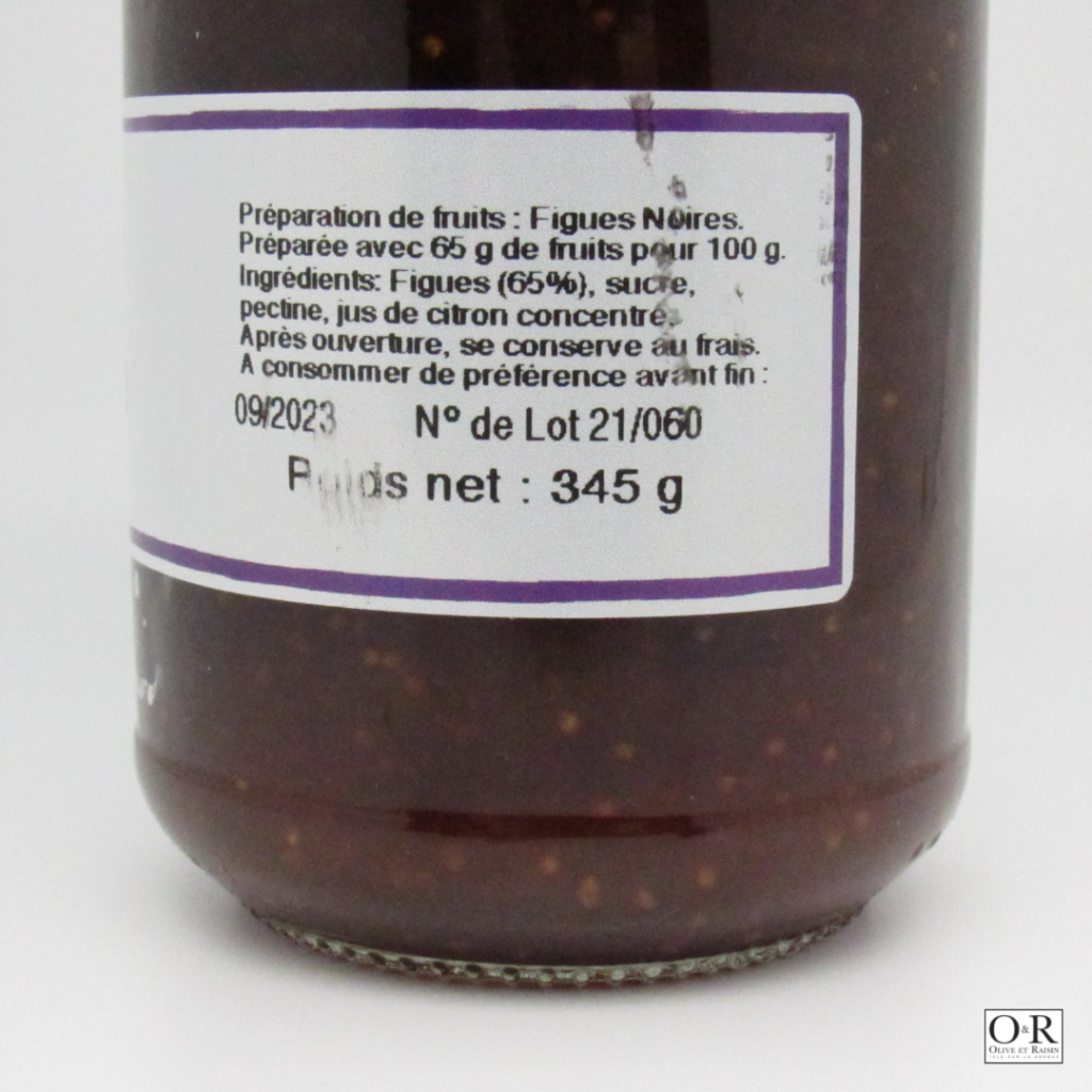 Confiture de Figues Noires Olive et Raisin