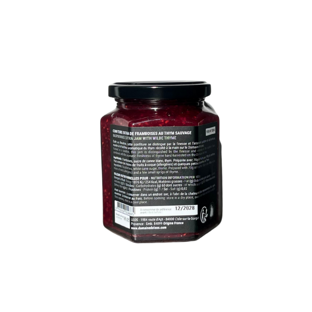 Confiture extra de Framboises au thym sauvage du Domaine de Leos – Image 2