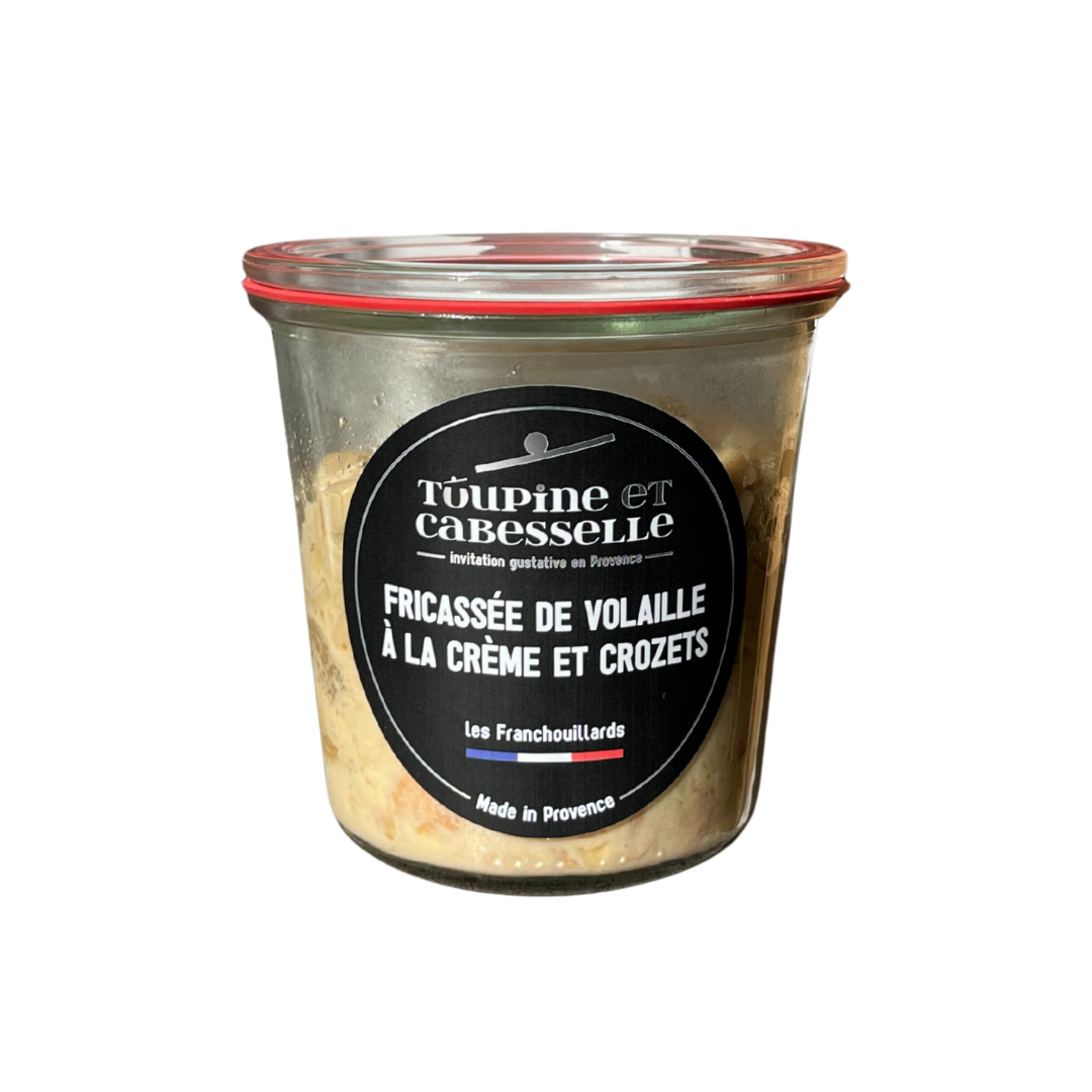 Fricassée de volaille à la crème & crozets